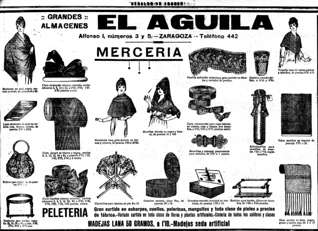 Algunos de los productos pilaristas que se vendían en los comercios de la época.