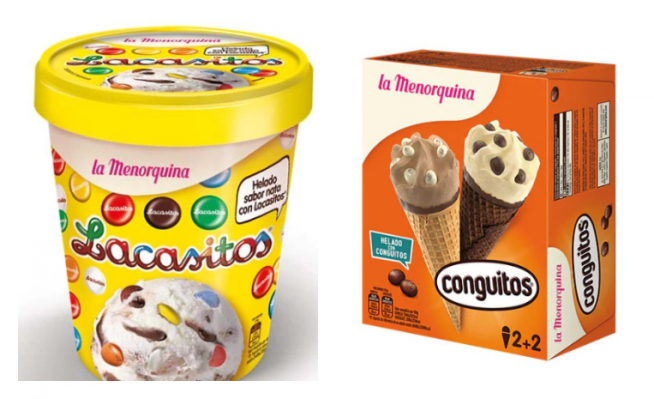 Helados de Lacasitos y de Conguitos.