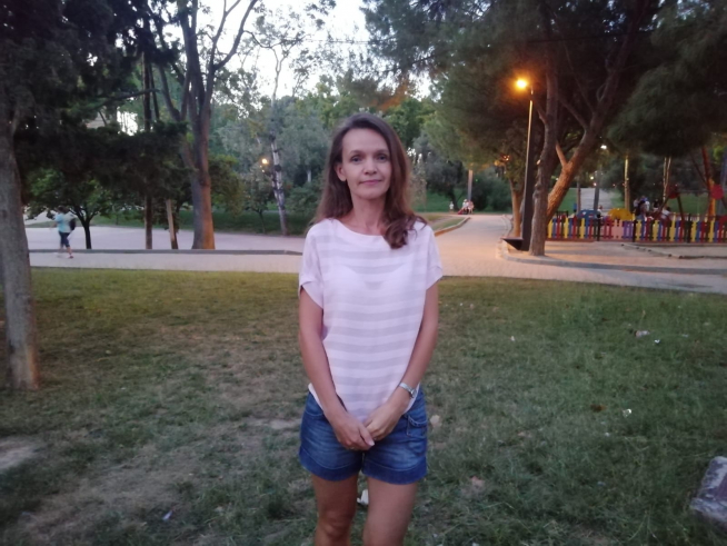 Svitlana Loktieva, de 43 años, llegó en marzo a Zaragoza junto a su hija de 8 años, donde tiene unos amigos con los que vive.
