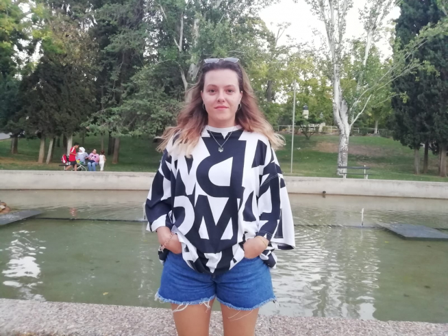 Valeriya Yusupova, de 27 años, este martes en el Parque Grande José Antonio Labordeta de Zaragoza.