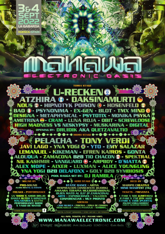 Cartel del Manawa Electronic Oasis 2022.