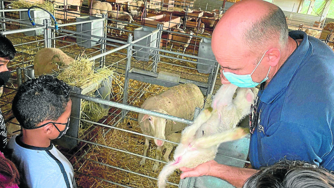 Los alumnos conocieron in situ la explotación de ganado ovino que Michel Pardo tiene en Senegüé .