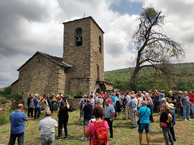 La Ronda de Boltaña en las fiestas de Las Bellostas, este miércoles.
