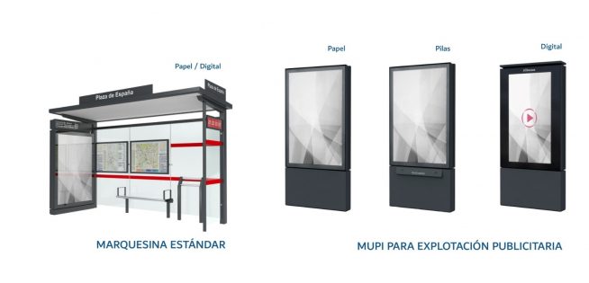 Así serán las nuevas marquesinas y los soportes publicitarios