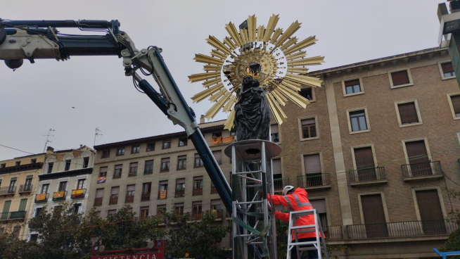 El miércoles comenzará el desmontaje de la estructura de la Virgen del Pilar