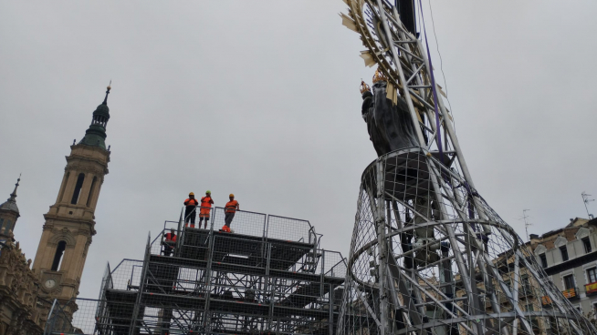 El miércoles comenzará el desmontaje de la estructura de la Virgen del Pilar