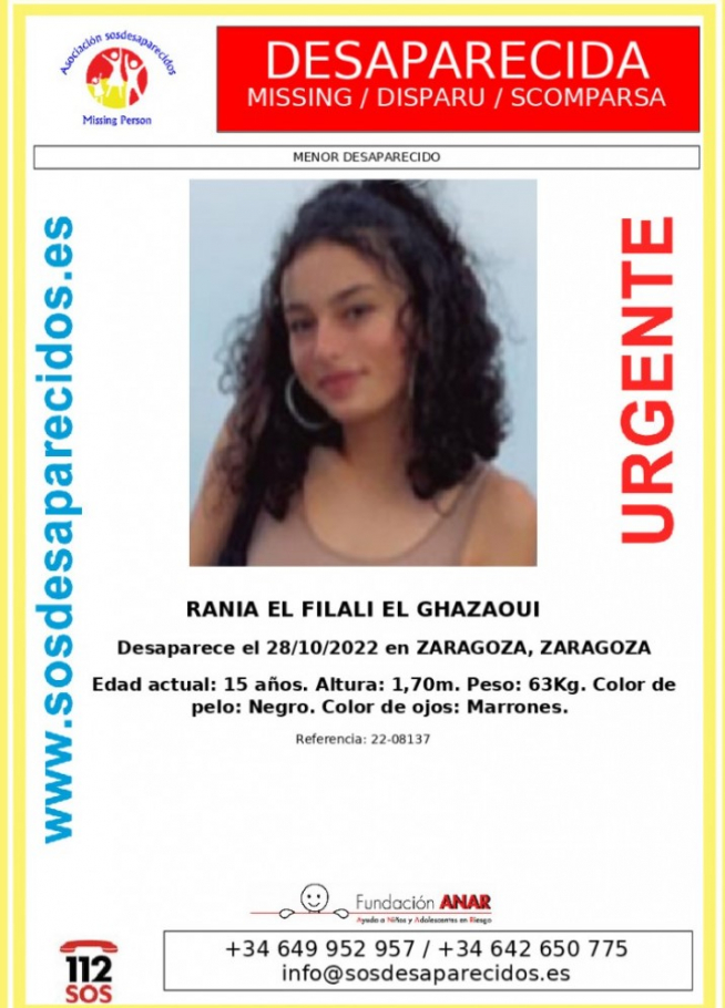 La menor desaparecida Rania el Filali.