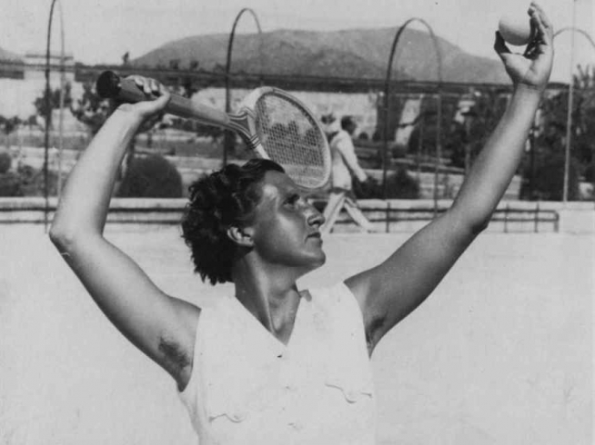 Ana María en sus buenos días como jugadora de tenis.