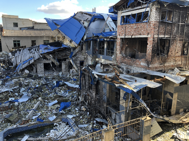 Edificios destruidos en Lyman