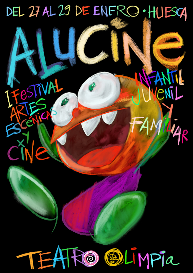 Cartel de la primera edición del nuevo festival Alucine del Teatro Olimpia de Huesca.