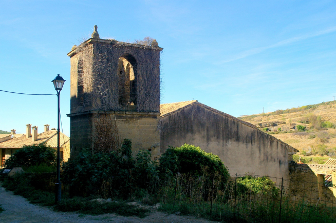 La iglesia de San Andrés, en Uncastillo, (Zaragoza), incluida en la lista roja de patrimonio de Hispania Nostra.