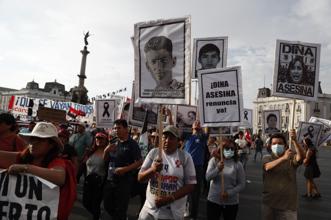Marcha contra el Gobierno de Dina Boluarte en Lima (Perú)