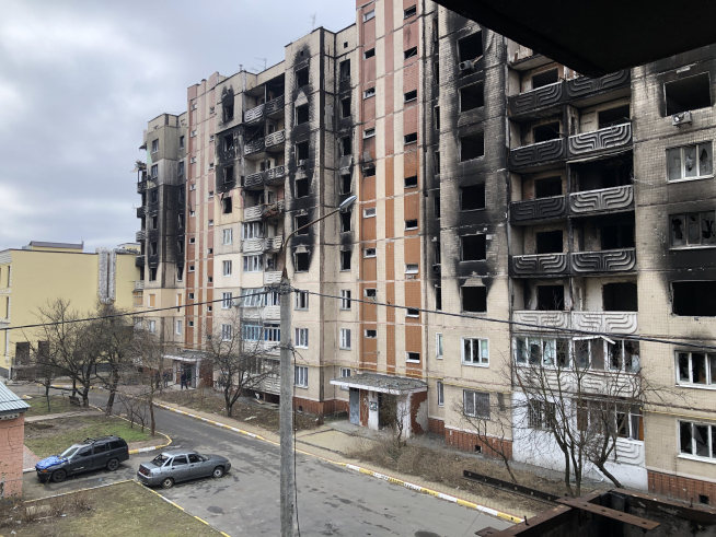 Destrucción en Irpin