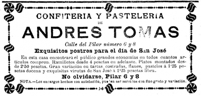 Anuncio de las virutas de San José, en 1896, en HERALDO.