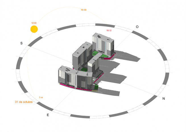 Un plano de los edificios que componen el complejo 'Flumen Plus'.