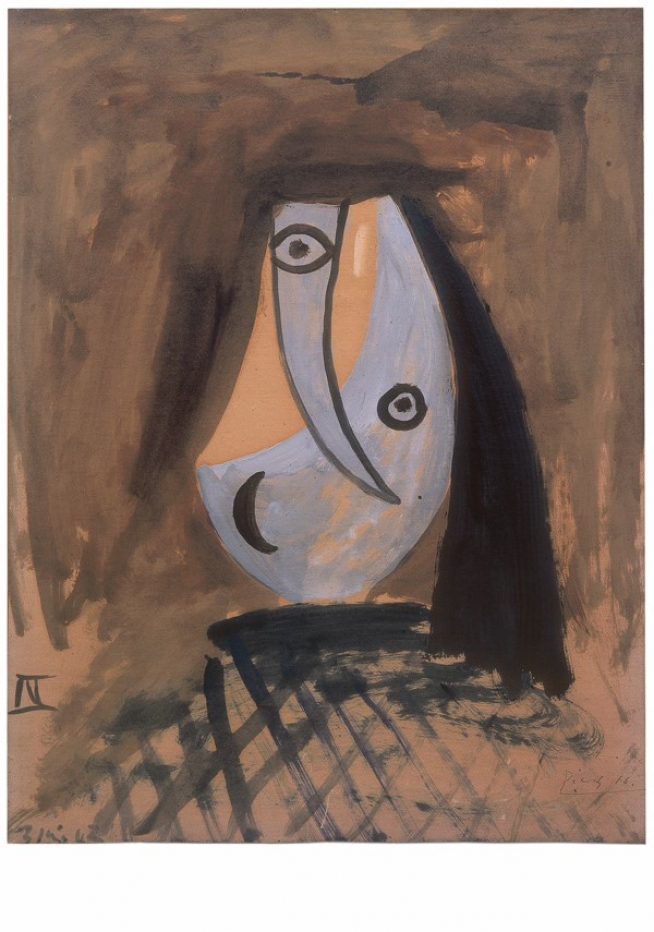 La obra 'Cabeza de mujer', 1943, inspìrada en su compañera, la pintora y artista Dora Maar, aquella que dijo: "Después de Picasso, solo Dios".