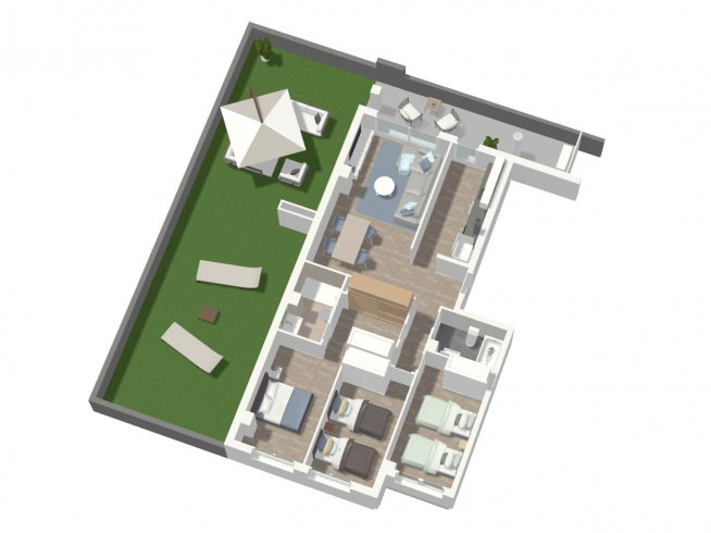 Maqueta de un ático del Residencial Arquerías, en Arcosur.