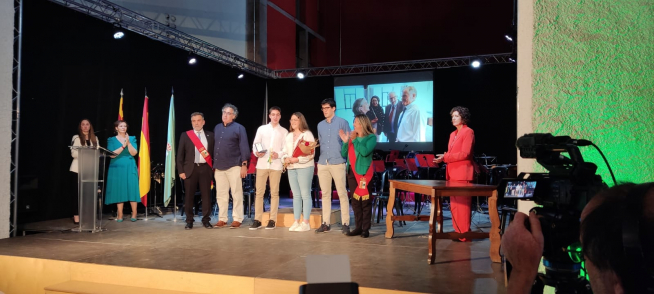 Algunos de los premiados en la gala celebrada es tarde en Fraga.