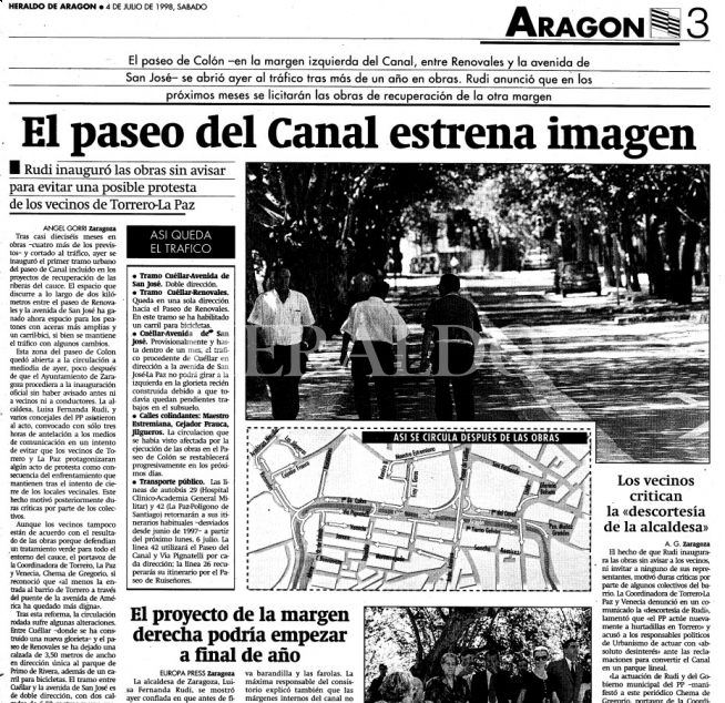 La información, en la apertura del HERALDO del 4 de julio de 1998.
