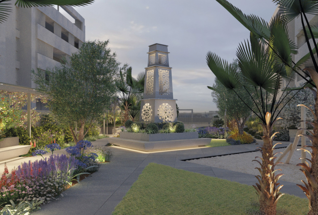 La escultura que se construirá en el Residencial Zigurat en homenaje a la antigua Babilonia.
