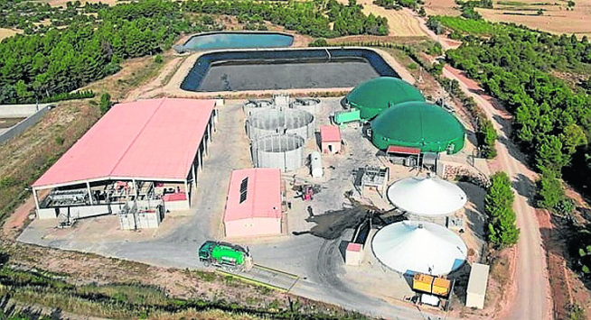 Imagen de la planta de biogás en Valderrobres (Teruel).