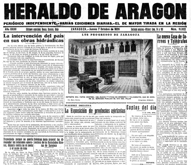 La información de HERALDO en octubre de 1926 con el estreno de la nueva sede.