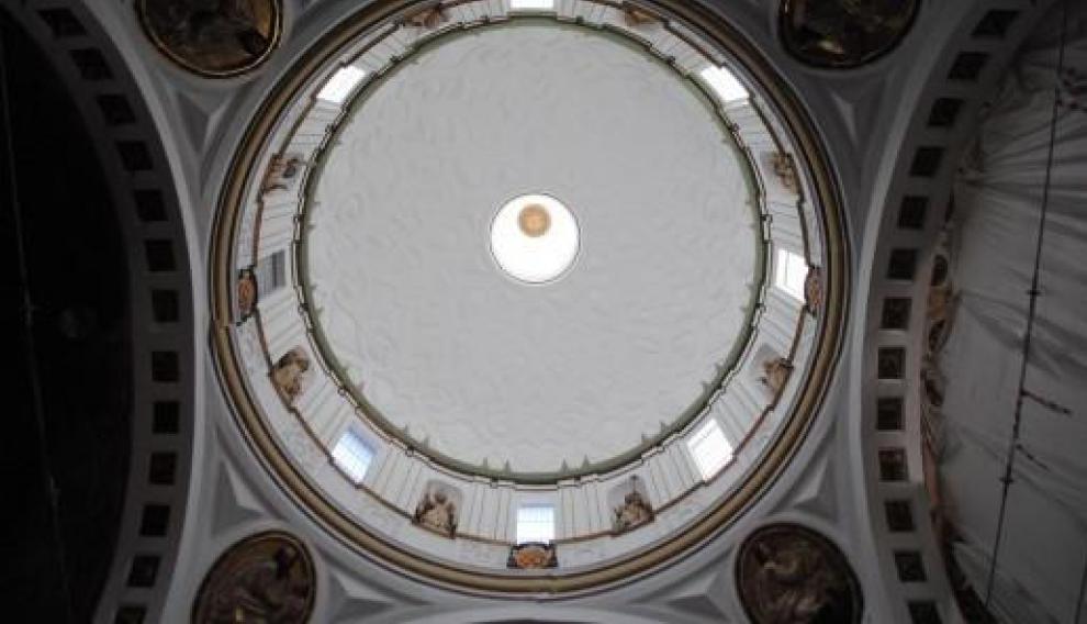 Imagen de la cúpula de la Colegiata de Santa María de Calatayud rehabilitada.