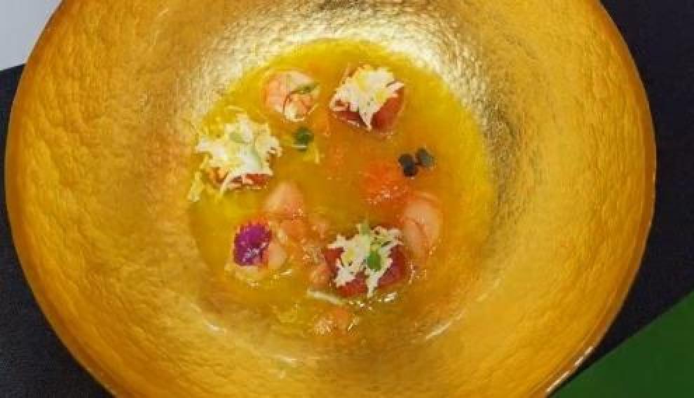 Plato elaborado por Rafael Bautista en el Salón de Gourmets.