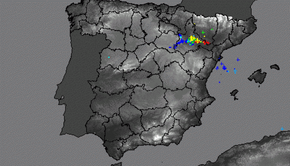 Rayos caídos en la provincia de Zaragoza
