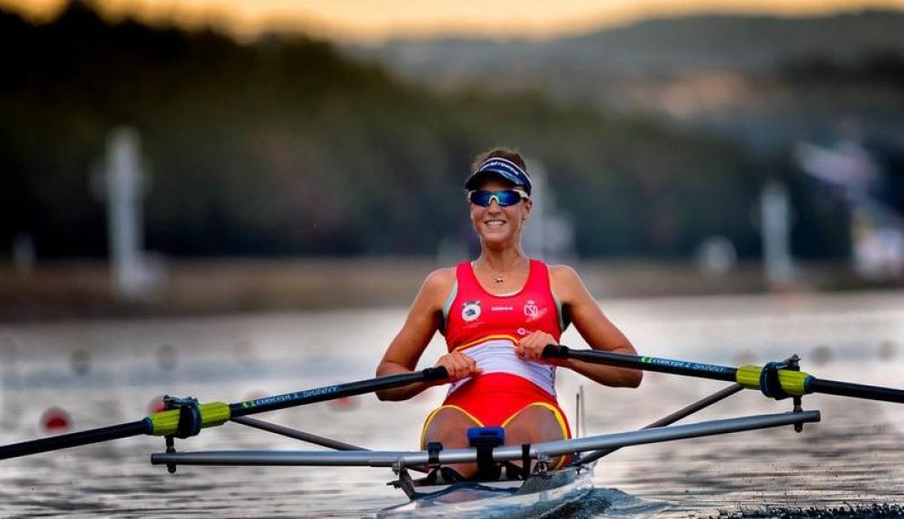La aragonesa Esther Briz compitiendo con la selección española.