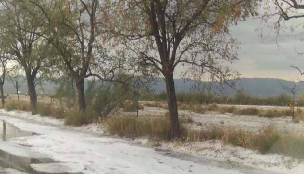 Granizo entre Cariñeña y Longares.