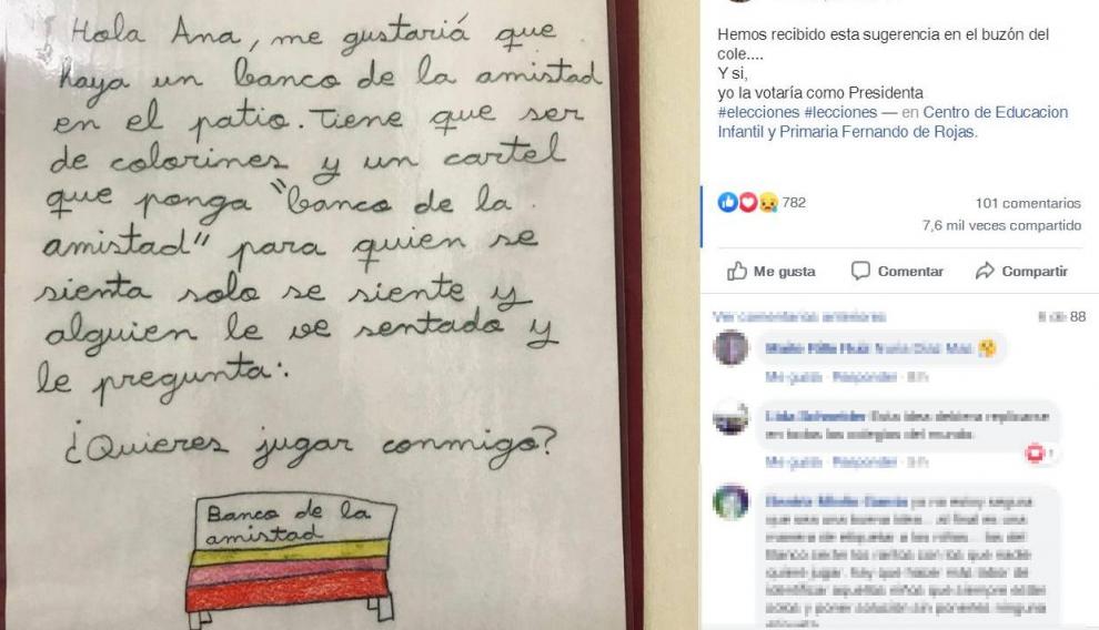 Imagen compartida en Facebook por una profesora