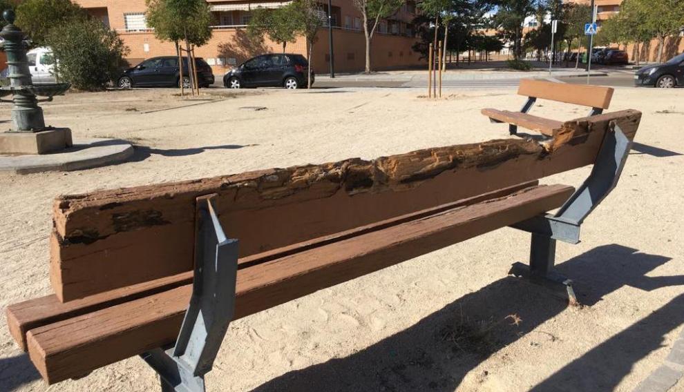 Uno de los bancos, junto al potrero de Valdefierro