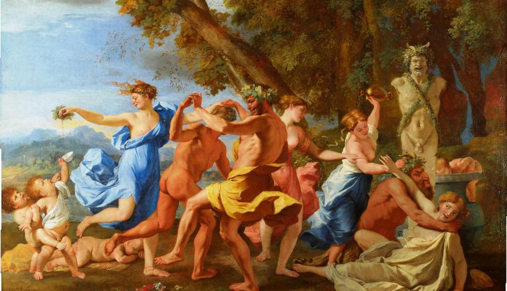 La bacanal de Poussin, 1632, reproducida por Picasso en 1944.