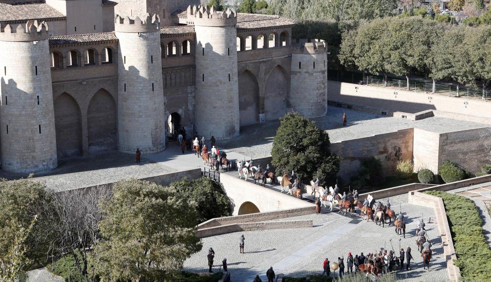El pasado noviembre la serie de Amazon Prime sobre el Cid detuvo su rodaje cuatro días en la Aljafería.