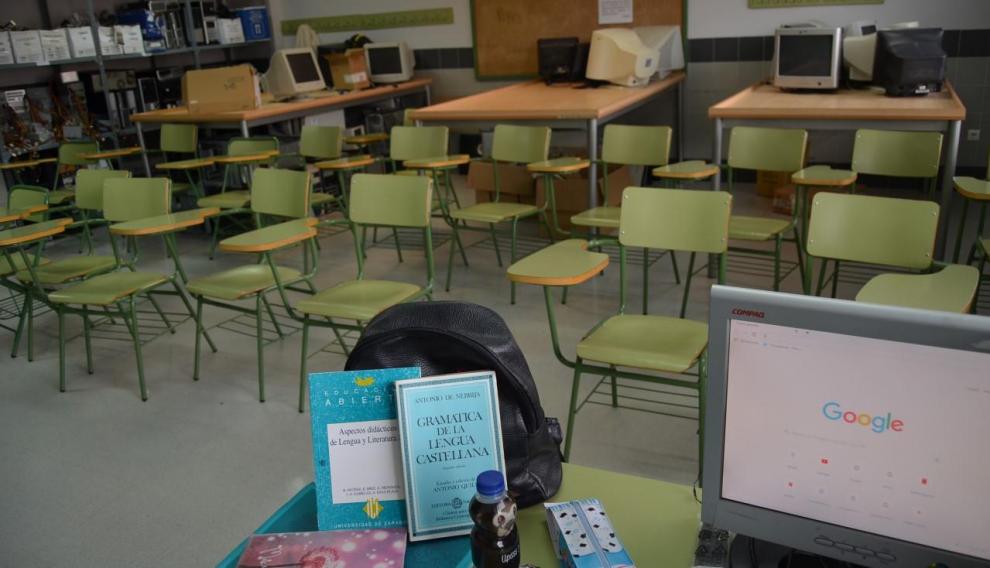 El aula de informática se ha convertido en una sala multiusos por la falta de espacios del centro.