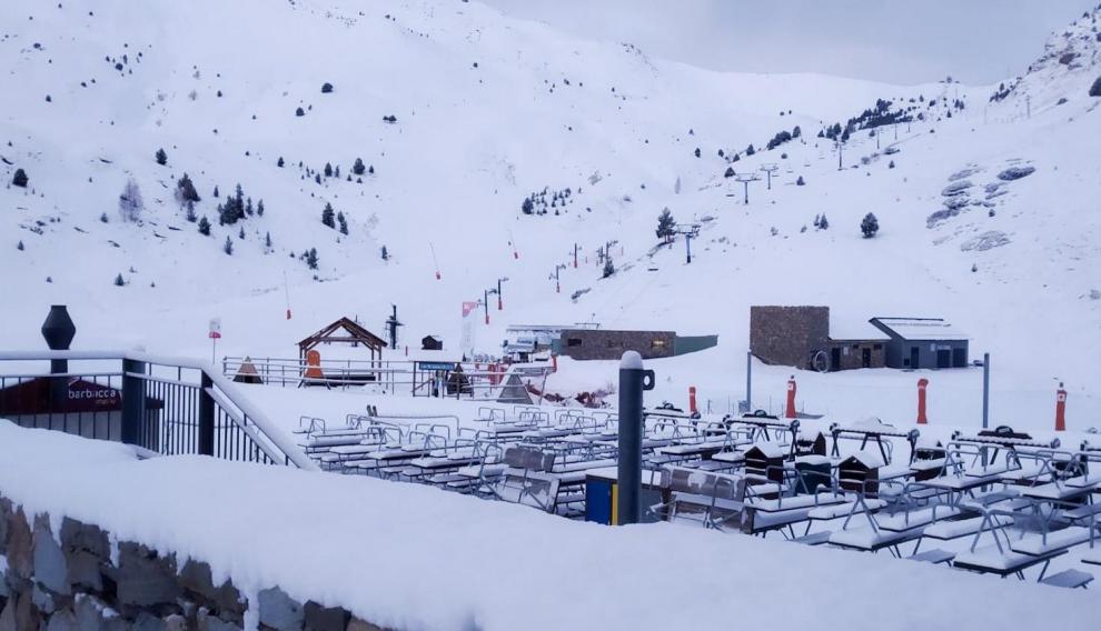 Panorámica de la estación de Cerler de este domingo.