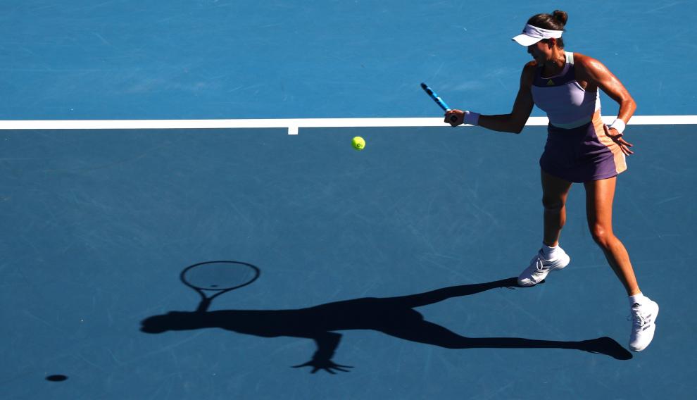 Garbiñe Muguruza en acción durante el partido