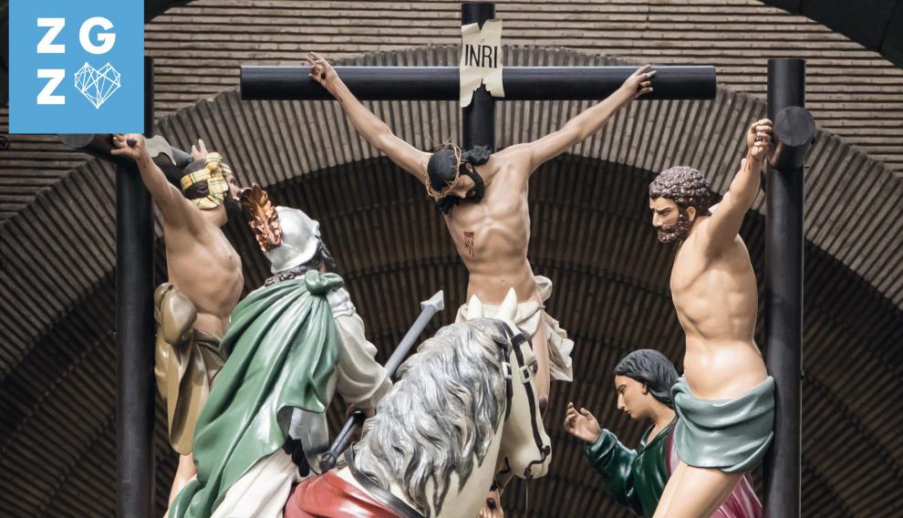 Cartel de la Semana Santa 2020, con el paso titular de la Cofradía de la Crucifixión del Señor y de la Venerable Orden Tercera de San Francisco de Asís.
