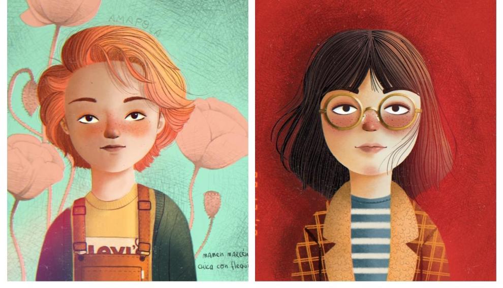 Retratos de Chica con Flequillo.