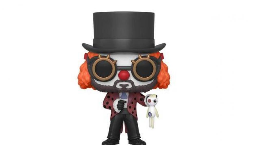Versión 'Funko-Pop' del profesor, disfrazado de payaso.