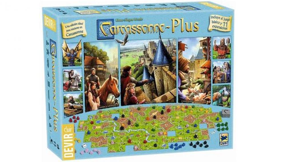Carcassonne Plus, el juego básico con 11 expansiones.