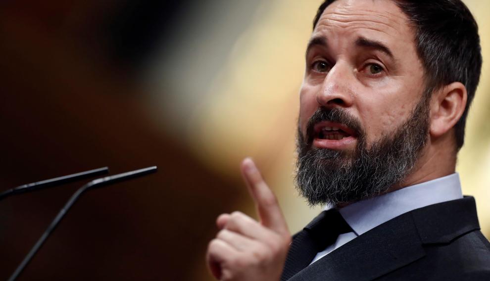 Santiago Abascal durante su intervención este jueves en el pleno del Congreso.