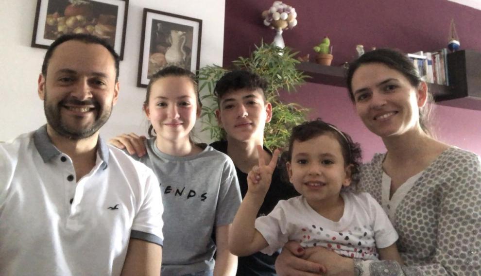 Sofía Pinzón, con sus padres y sus hermanos.
