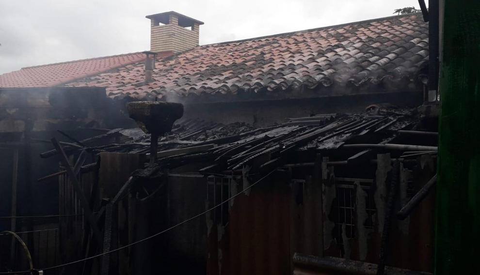 La vivienda de Borja que ha sufrido el incendio este domingo.