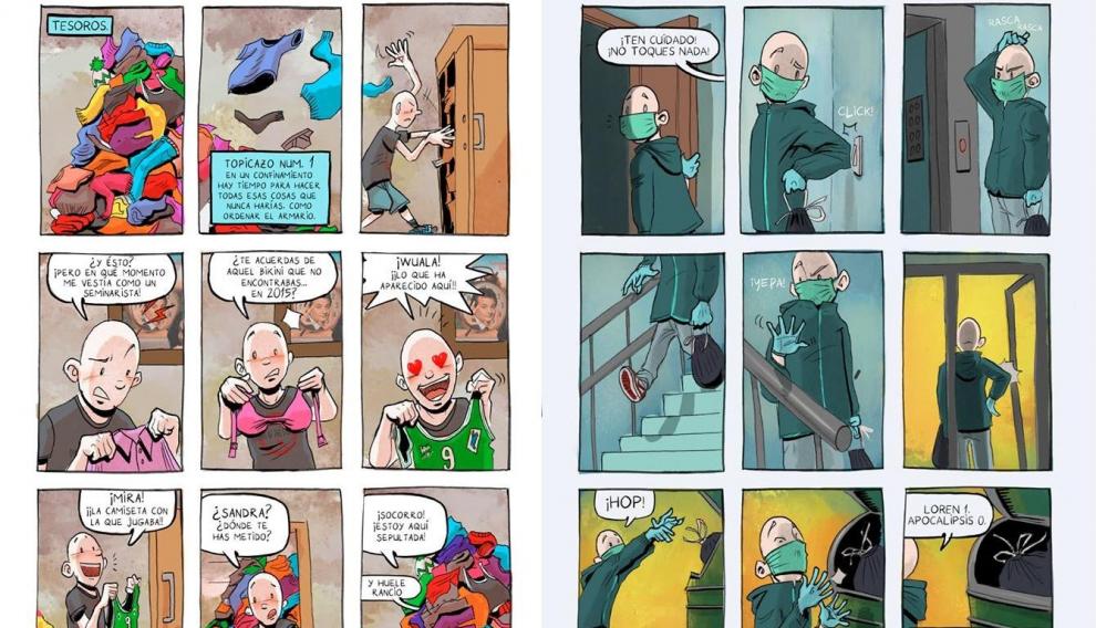 Dos episodios del cómic 'La vida interior', del oscense Lorenzo Caudevilla.