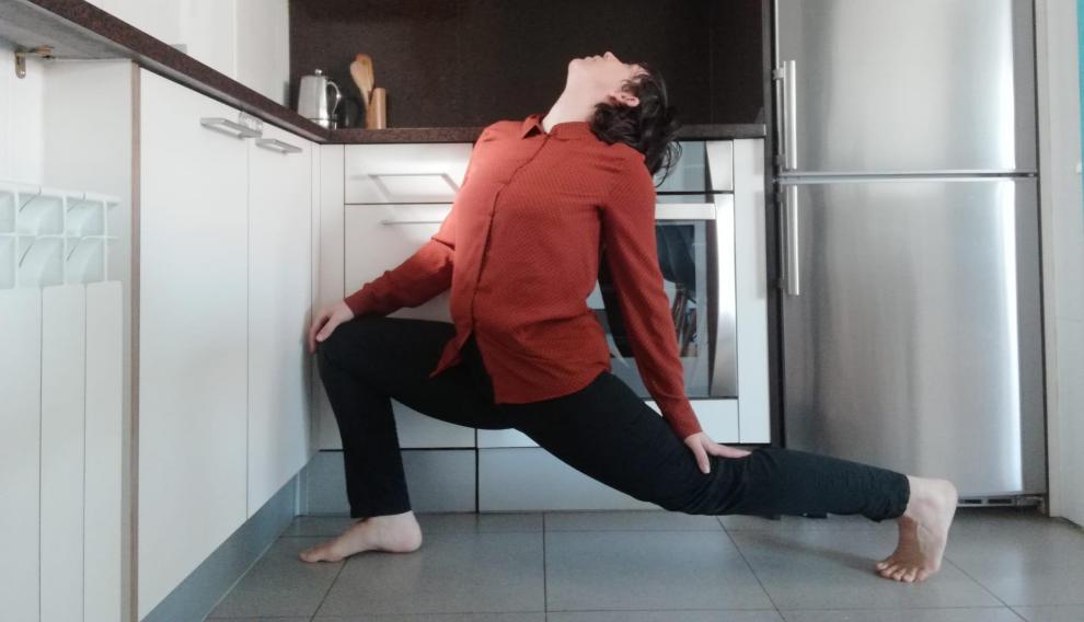La bailarina Vanesa Pérez en su casa de Zaragoza.