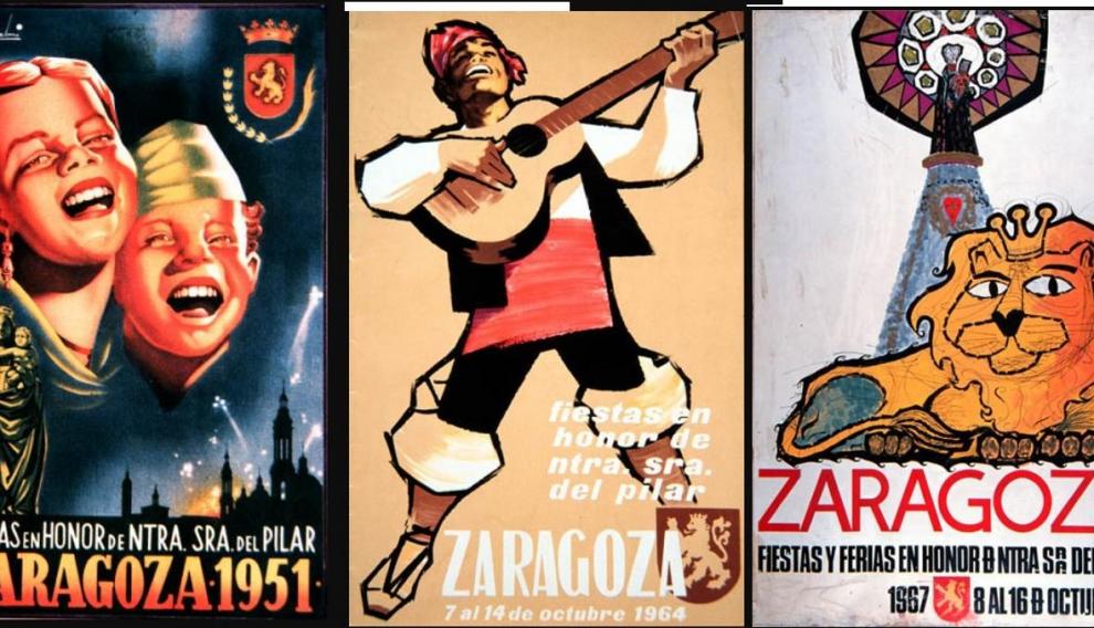 Algunos carteles históricos de las fiestas.