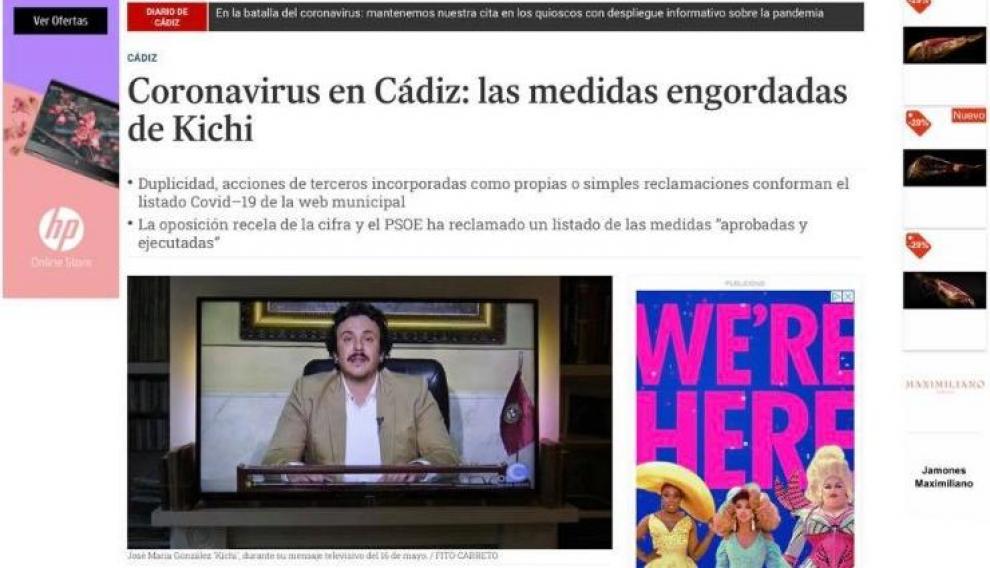 Captura del 'Diario de Cádiz'.