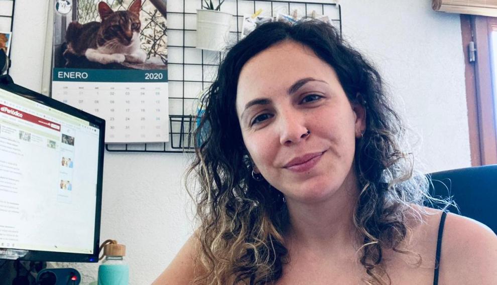 María Rosel, teletrabajando en casa